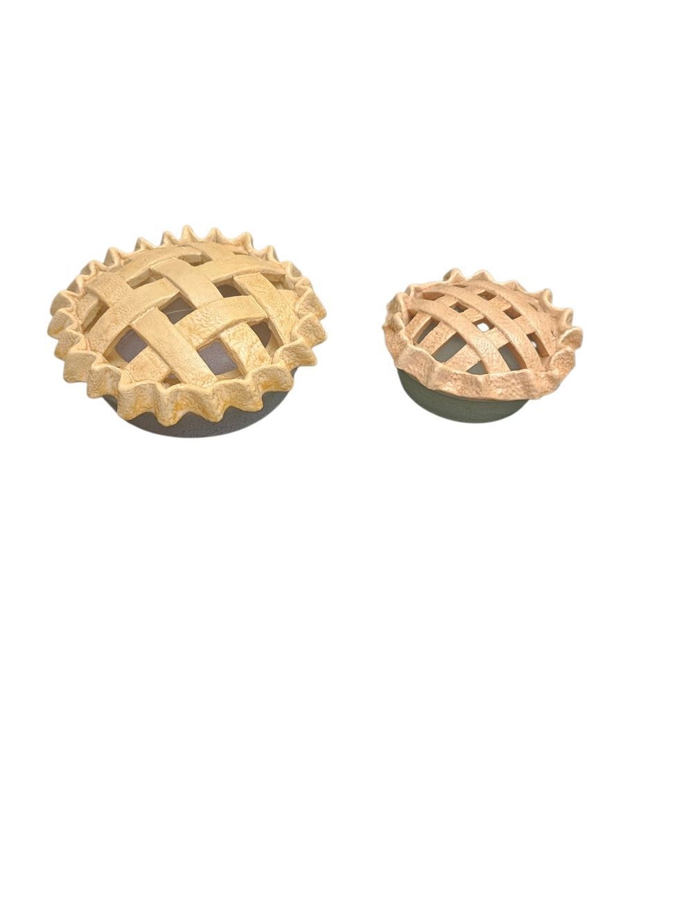 Vintage Ceramic Lattice Pie Dish Set of 2 (Large & Small) - Picture 3 of 6